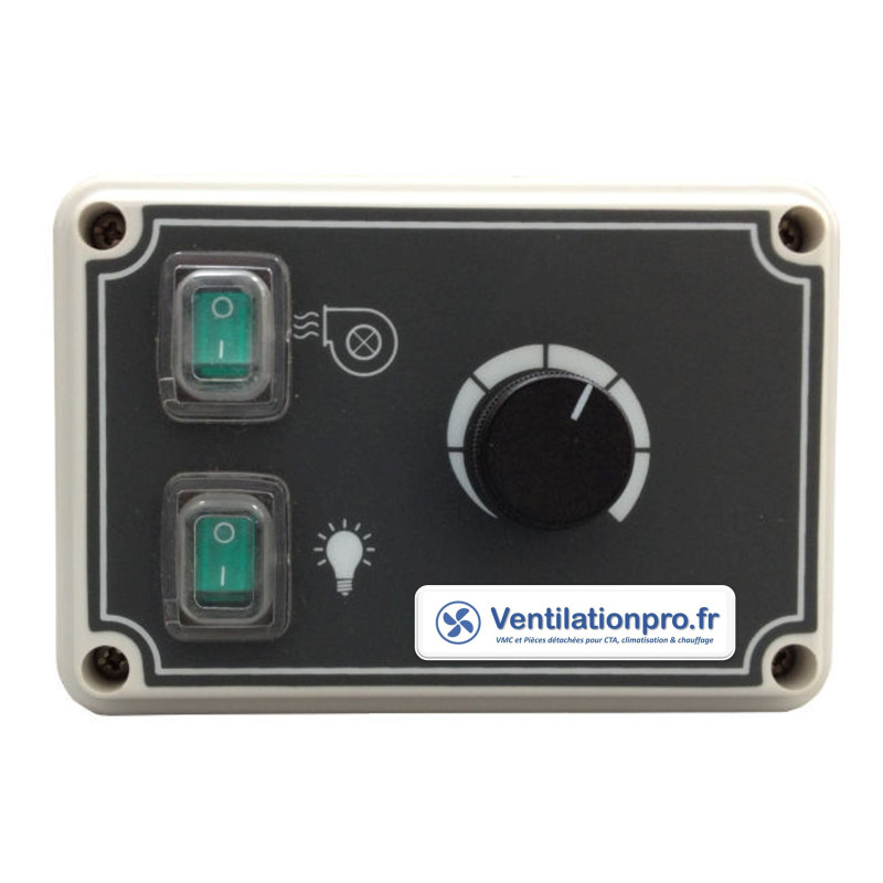 Variateur de tension 4.5a avec potentiomètre et bouton luminaire + EVG -230v type FE229 fasar