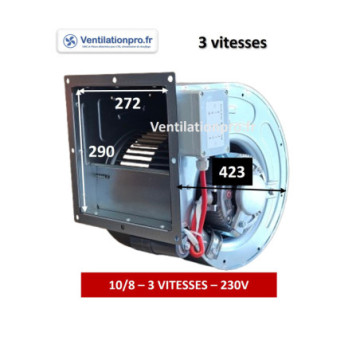 Moteur escargot DD 10/8- 3 vitesses- 600w 230v- ventilateur pour extraction de hotte de cuisine professionnelle / restaurant