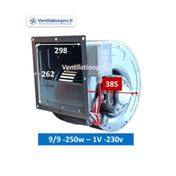 Moteur escargot DD 9/9-2100m3/h- 250w 230v- pour extraction de hotte de cuisine professionnelle / restaurant