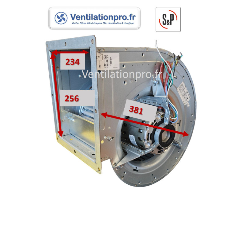 dimensions Moteur ventilateur CBM-140/180 BR 3V- 6P- 1/6cv- 122W - 230v -S&P Réf: 330007