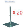 Lot de 20 Pieds support terrasse pour conduit de ventilation (à utiliser avec un collier au diamètre du conduit-non fourni)