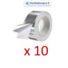Lot de 10 Rouleaux de scotch alu adhésif pour réseau aéraulique / ventilation