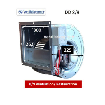 Moto-ventilateur DD 8/9- 400w -4P- 1 vitesse - 230v pour hotte de cuisine pro et VMC
