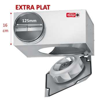 Caisson de ventilation - VMC 250/ 400 m3/h 230 V - diam 125 - Extra plat Slimvent SVR 125 HELIOS