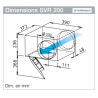 Dimensions du Caisson de ventilation 980 m3/h 230 V - diam 200 - Extra plat Slimvent SVR 200 HELIOS