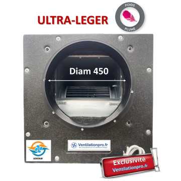 Caisson de ventilation - VMC 5500 m3/h 230v ULTRA LEGER - diam 450- Exclusivité VENTILATIONPRO