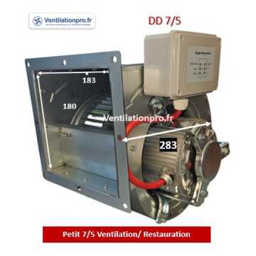 Moteur escargot 7/5 1300m3/h - 230v- ventilateur pour VMC et hotte semi pro