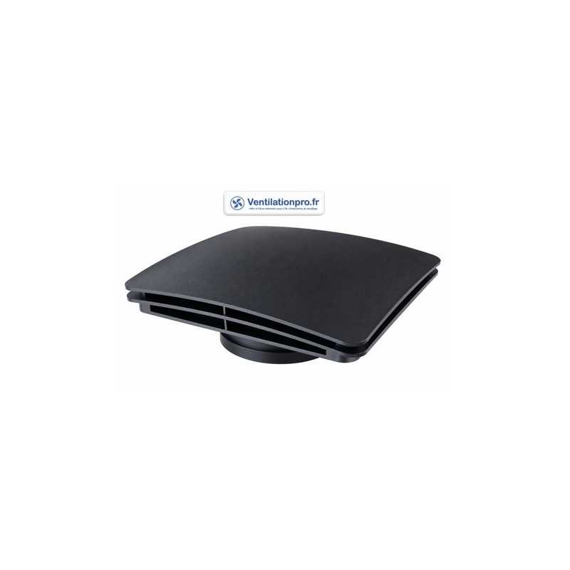 Bouche d'Extraction et de Soufflage Carrée Plastique noir – Design Aurea (VMC & Tertiaire) diam 125mm