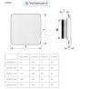 dimensions Bouche d'Extraction et de Soufflage Carrée Plastique noir – Design Aurea (VMC & Tertiaire)