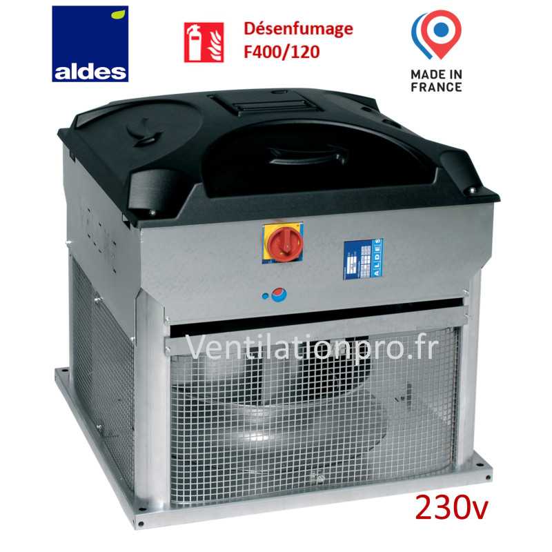 Tourelle d'extraction désenfumage 7200m3/h VELONE 2 F400-120 -7.2 - 230v - marque ALDES