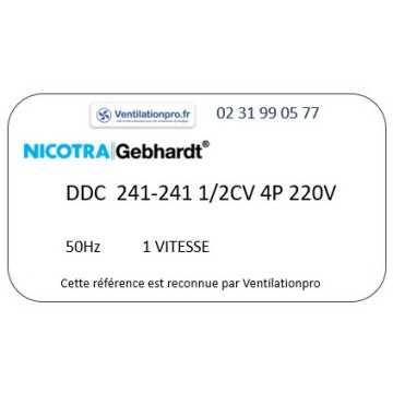 Moto Ventilateur DDC 241-241 1/2CV 1V 230v