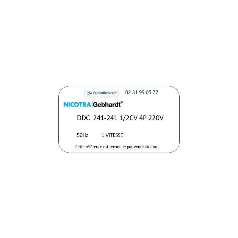 Moto Ventilateur DDC 241-241 1/2CV 1V 230v