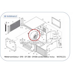 Moto-ventilateur compatible ventil DF308 - DF408 -DF8 zodiac- WCF01221-230v