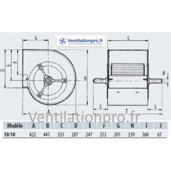 Ventilateur seul DA 10/10 NT Chaysol Vim