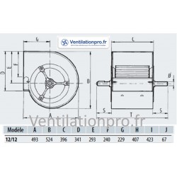 Ventilateur seul DA 12/12 NT Chaysol Vim