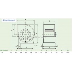 Moteur ventilateur DD 9/9 - 245W - 6p- 230v pour caisson de VMC