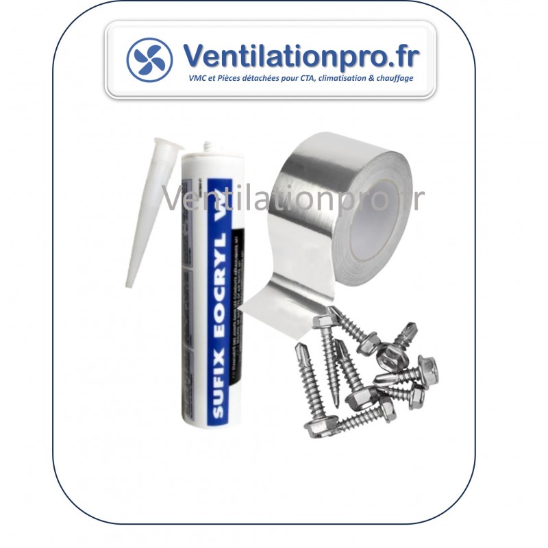 Kit visserie et étanchéité pour réseau aéraulique - ventilation  / extraction / VMC