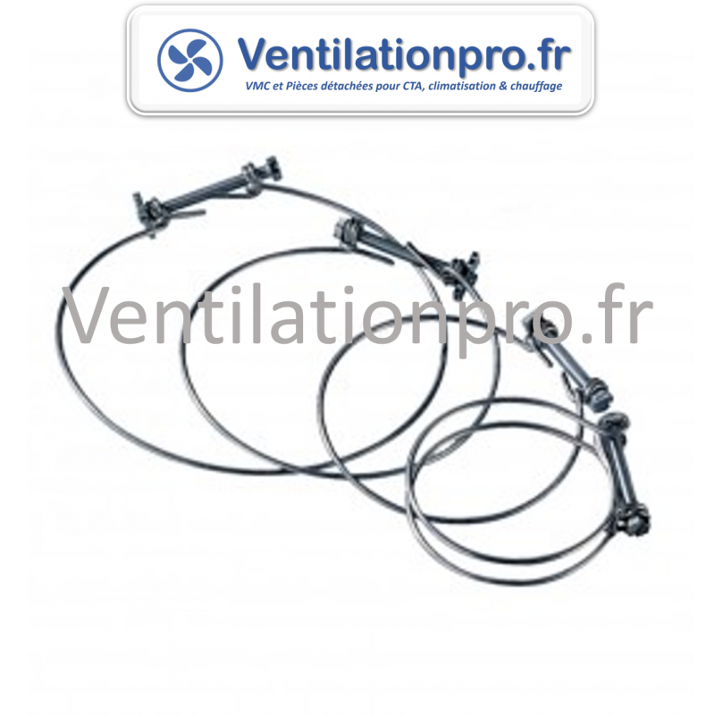 Collier de serrage pour gaine alu semi-flex et gaine de VMC