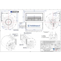 DIMENSIONS Moto-ventilateur 2GDR45 146/180 -2V -230V- ECOFIT