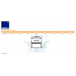 dimensions Tourelle d'extraction désenfumage 4500m3/h  VELONE 2 F400-120 -4.5 - 230v - marque ALDES