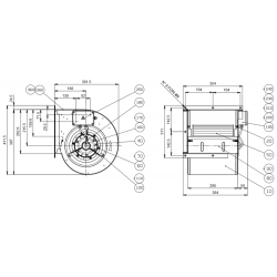 Moteur ventilateur 3600 m3/h DDM9/9 - 1 vitesse variable -400v -triphasé pour VMC, Chaufferie, extraction