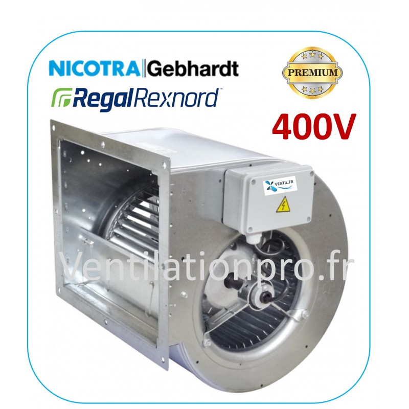 Moteur ventilateur 3600 m3/h DDM9/9 - 1 vitesse variable -400v -triphasé pour VMC, Chaufferie, extraction