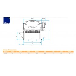 dimensions Tourelle d'extraction désenfumage 3200m3/h  VELONE 2 F400-120 -3.2 - 230v - marque ALDES - réf 11021193