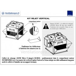 Kit déflecteur rejet vertical pour tourelle d'extraction VELONE ALDES