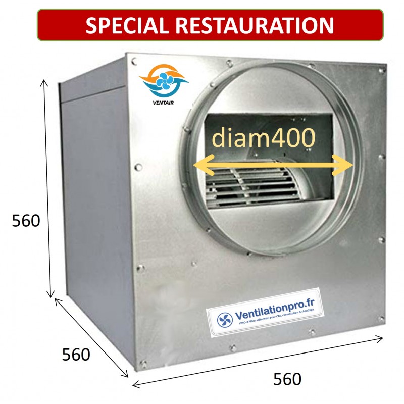 Caisson d'extraction 4200 m3/h DD10/10 230v- Extraction de hotte de cuisine pro/ restaurant- VENTILATIONPRO