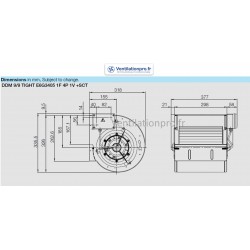 Moto-ventilateur 3000m3/h DDM 8/9- 9/9 R- 9/9 Tight- 230v -Nicotra E6G3405 -compatible toute hotte professionnelle