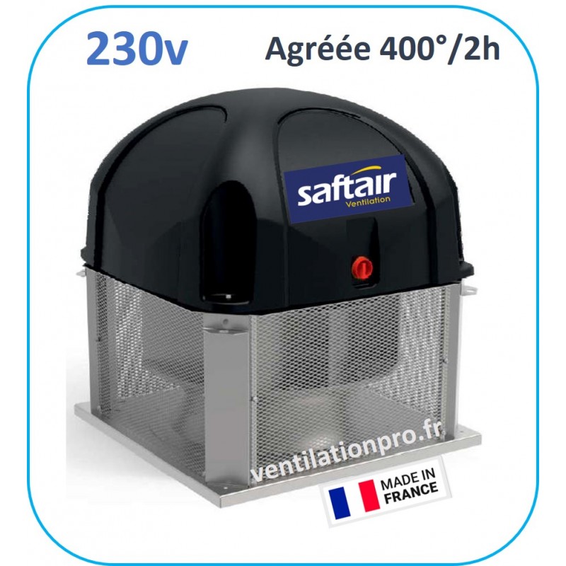 Tourelle d'extraction 2000m3/h-T32- 230v -Saftair pour VMC/ ventilation, désenfumage et extraction de hotte de cuisine pro