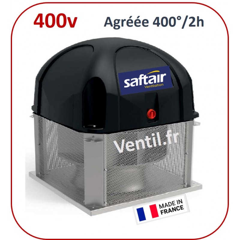 Tourelle d'extraction 2000m3/h-T32- 400v -Saftair pour VMC/ ventilation, désenfumage et extraction de hotte de cuisine pro