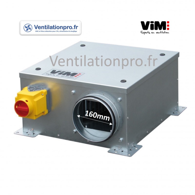 Caisson de ventilation VMC extra plat 500m3/h- 3 vitesses- diam160 230v - VIM KMDT 05