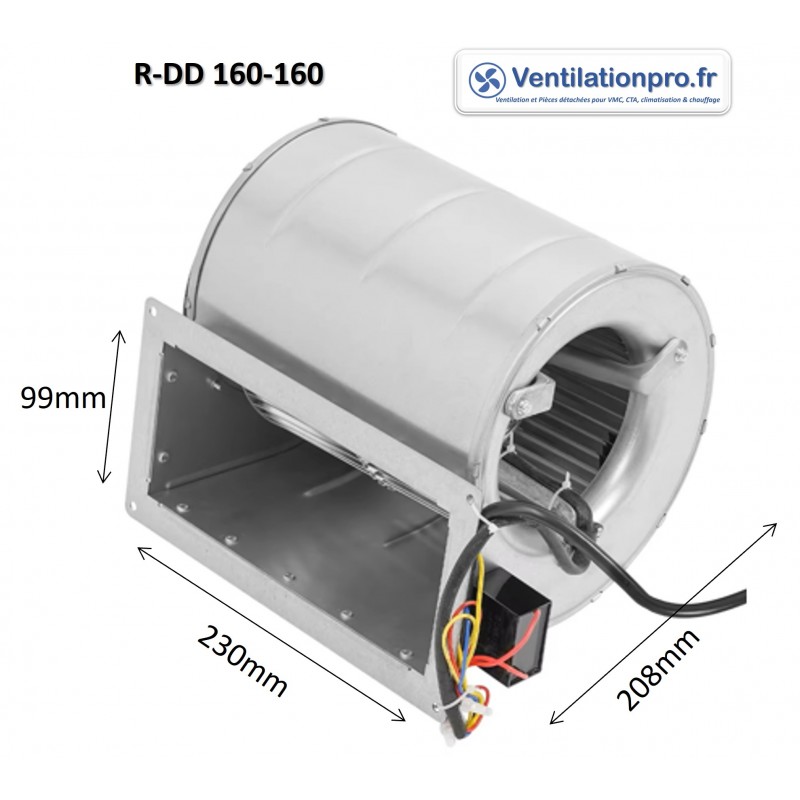 Moto-ventilateur R-DD 160-160  - 280w - 840 m3/h -230v