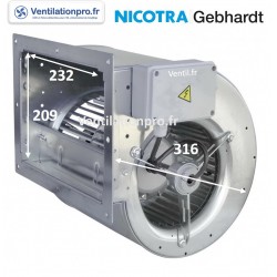 Moteur ventilateur DDM7/7-1600 m3/h- 147W- 230V Nicotra -VMC et hotte professionnelle -REF E5G3301