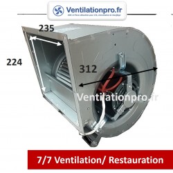 Moteur escargot DD7/7-1500m3/h-150w 230v- ventilateur pour extraction de hotte de cuisine professionnelle / restaurant