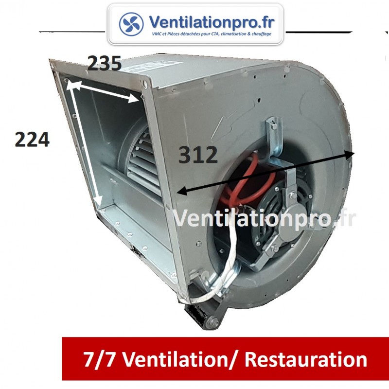 Moteur escargot DD7/7-1500m3/h-150w 230v- ventilateur pour extraction de hotte de cuisine professionnelle / restaurant