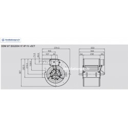 Moteur DDM 9/7- 300w -4P- 1 vitesse - 230v - référence Nicotra: E6G3304