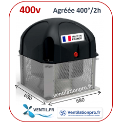 Tourelle d'extraction 7000 m3/h- T56-TRI- 400°/2h pour hotte de cuisine professionnelle -réf:T5056 SAFTAIR