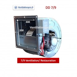 Moto-ventilateur DD 7/9- 350w -4P- 1 vitesse - 230v -extracteur pour hotte de cuisine pro et VMC