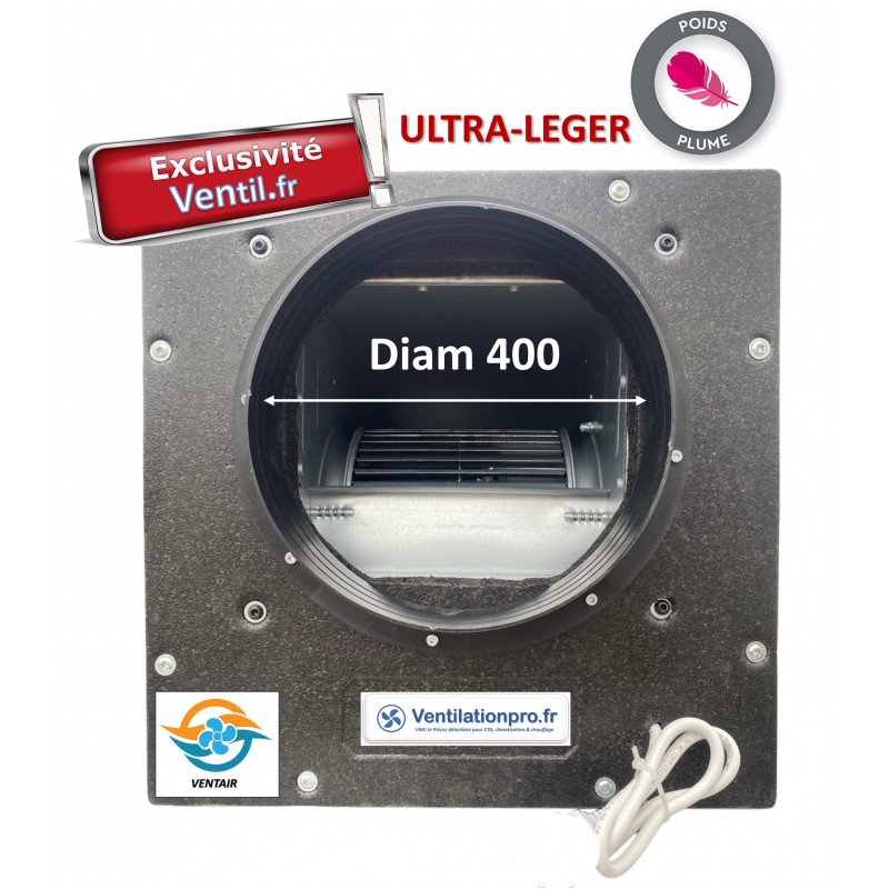 Caisson de ventilation - VMC 4200 m3/h 230v ULTRA LEGER - diam 355- Exclusivité VENTILATIONPRO