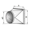 Pièce de transformation rectangulaire/ circulaire pour caisson 4000/4800m3/h