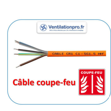 Câble coupe feu CR1 5G2.5mm² au mètre linéaire