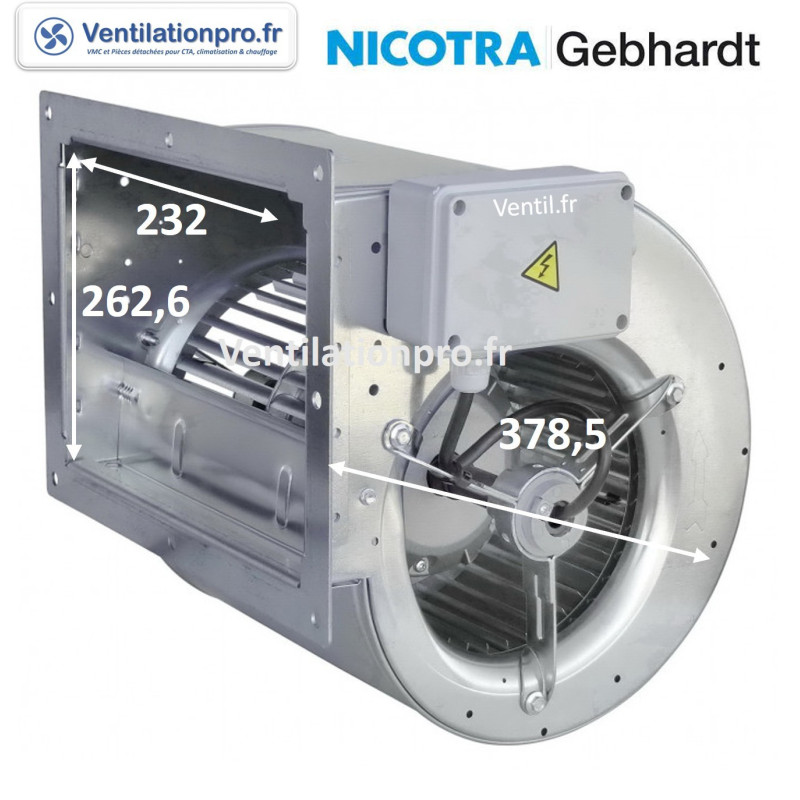 Moto-ventilateur DDM 9/7- 300w -4P- 1 vitesse - 230v - référence Nicotra: E6G3304