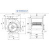 dimensions Moteur DD7/7 150w 230v -1500 m3/h- spécial Hotte de cuisine pro / restauration