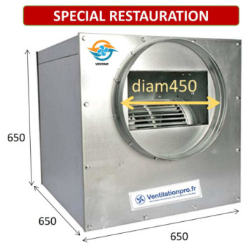 Caisson d'extraction - 5500 m3/h -DD12/12- 230v-pour Extraction de hotte de cuisine pro
